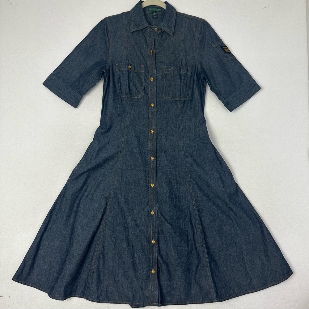 Denim Button-Up Dress